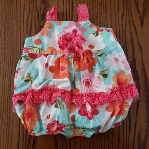 Small Wonders Floral Romper Size 0-3 Months EUC